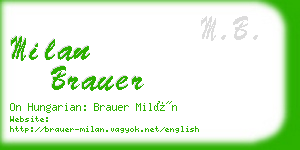 milan brauer business card